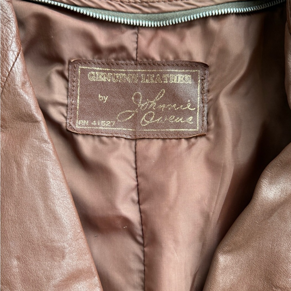 Vintage 1970’s Johnnie Owen’s Men’s Brown Leather Jacket - Genuine Leather - Picture 7 of 13